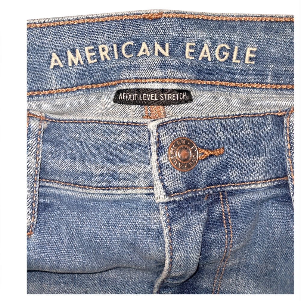 American Eagle Super High Rise Flare, Next Level Stretch Jeans - Picture 3 of 8